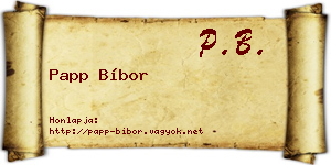 Papp Bíbor névjegykártya