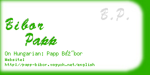bibor papp business card